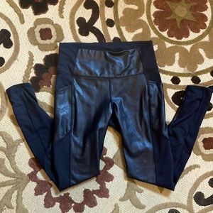 Athleta faux leather front legging
